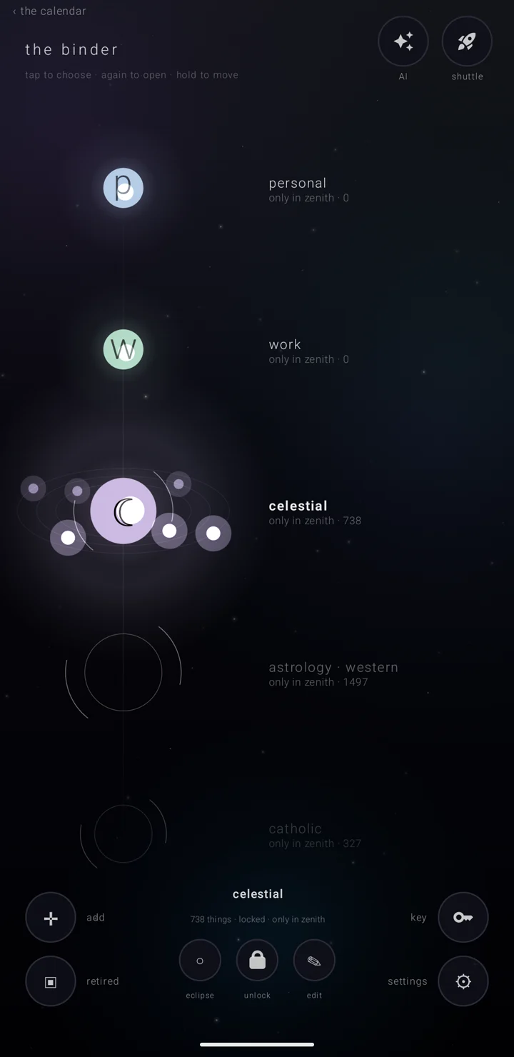 the celestial almanac in zenith calendar