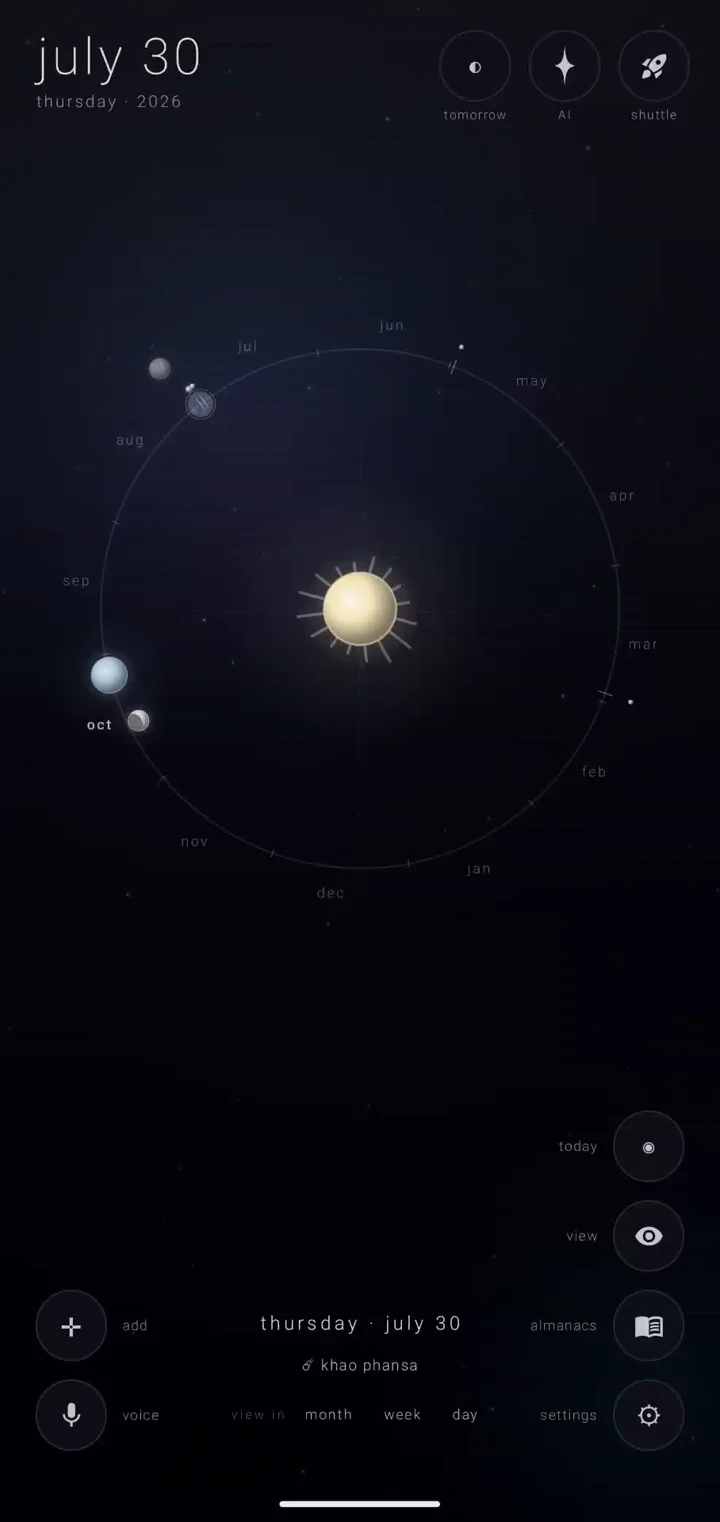 the theravada (thailand) almanac in zenith calendar