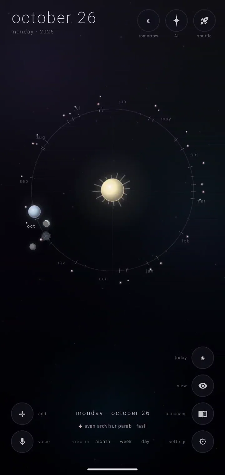 the zoroastrian almanac in zenith calendar